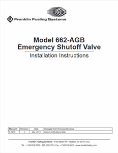 Model 662-AGB Emergency Shutoff Valve Installation Instructions